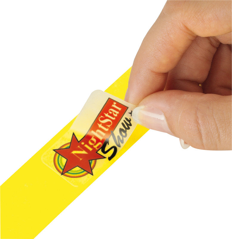 Sigel Eventband – 25 × 255 mm, Neongelb, Kunststoff, fortlaufend nummeriert – 120 Stk
