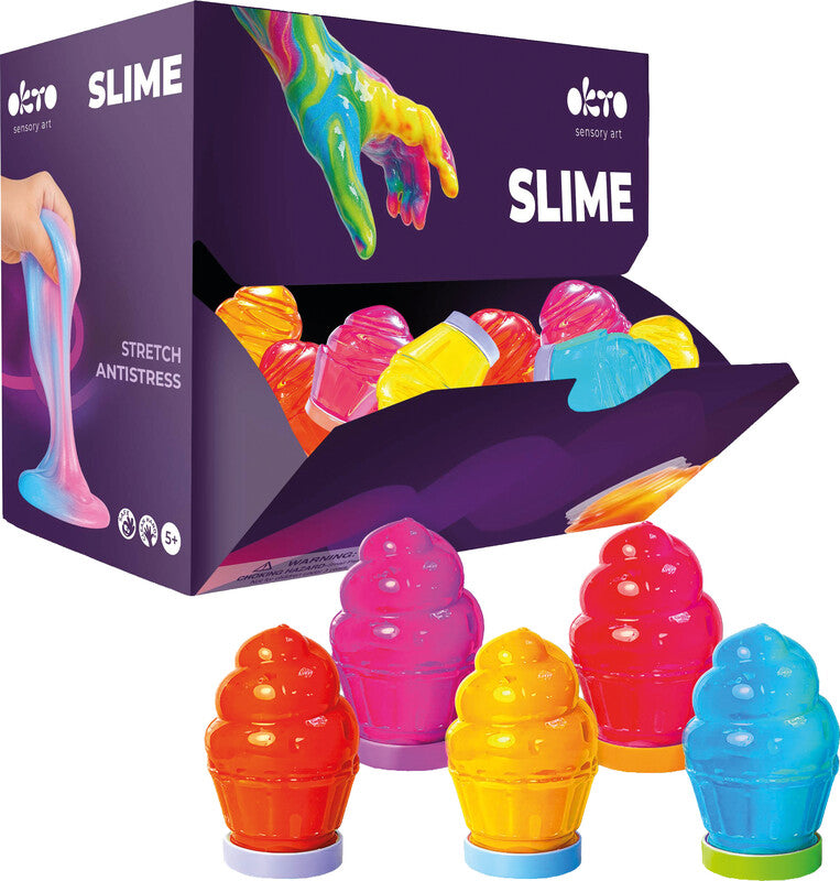 Okto sensory art Fidget-/Stressball Cupcake – 75 ml – H 7,5 cm × Ø 5,0 cm – 1 Stück – mehrfarbig – ab 3 Jahren