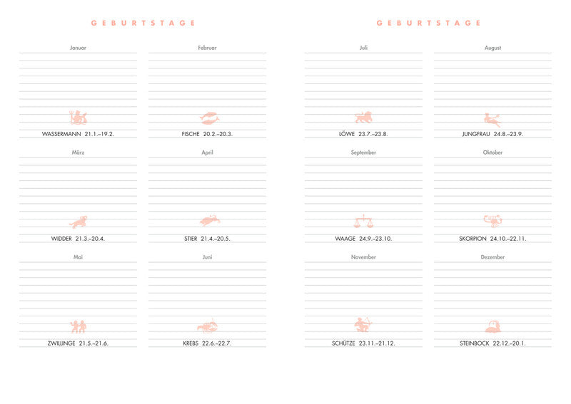 Heye Lady Agenda – 1 Woche/1 Seite, Gebunden, A5, 2026, Mehrsprachig, Weiss, Blumen, FSC