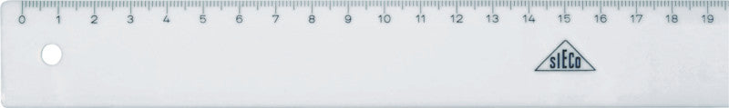 Sieco Wandtafel-Lineal 30 cm – Kunststoff, Weiss, mit Tuschekante, 2,2 mm