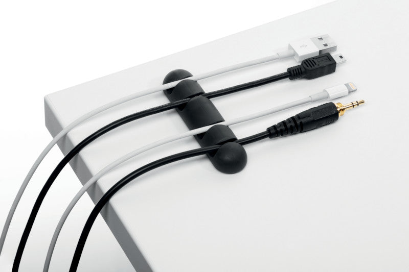 Durable Kabel-Clip – 82 × 20 mm, Kunststoff, Graphit, selbstklebend, 2er-Pack, für 4 Kabel