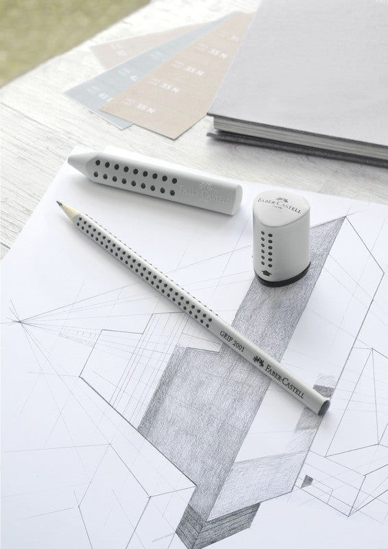 Faber-Castell Radierer Grip 2001 – für Blei- und Farbstifte – 90 × 14 × 14 mm – Kunststoff – grau