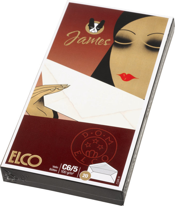 Elco Couvert C5/6, ohne Fenster, gummiert, weiss, 100 g/m² – 20 Stk.
