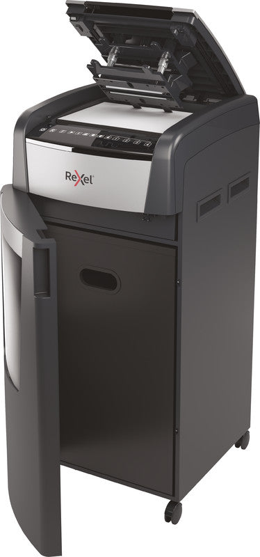 Rexel Optimum AutoFeed+ 750X – Aktenvernichter mit Autofeed 750 Blatt, DIN P-4, Partikelschnitt 4 × 30 mm, 140