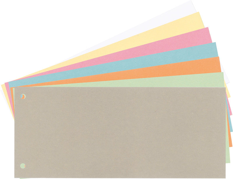 Trennstreifen – 235 × 105 mm, Karton 190 g/m², Grau, 2-fach, für A4 Hoch – 100 Stk., Blauer Engel