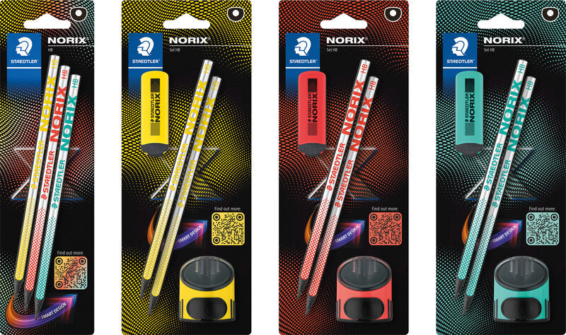 Staedtler Norix 181 Upcycling Bleistift HB, Mine Ø 2 mm, farbig sortiert – 4-teiliges Set