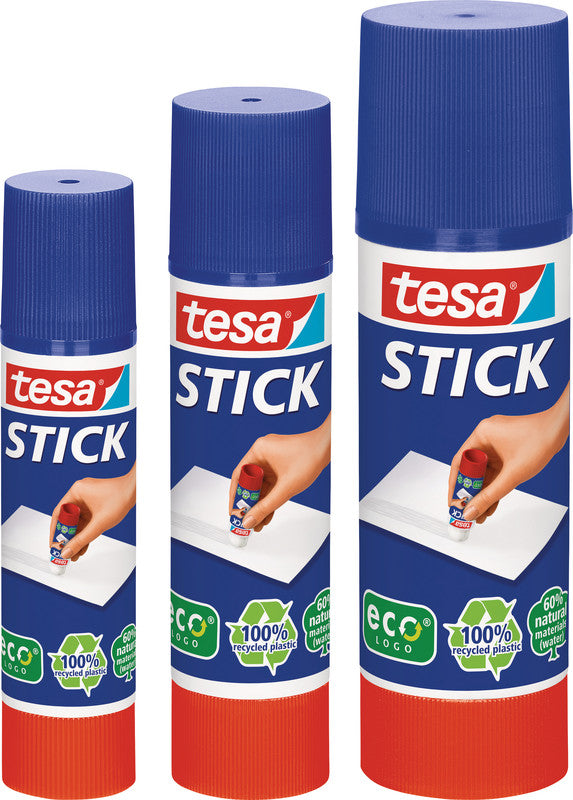 TESA ecoLogo Klebestift – Stift, permanent, transparent, lösemittelfrei, 20 g, für Papier, Karton, Fotos u. a.