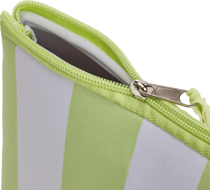 Muitomas Necessaire – Reissverschluss, Wasserabweisend – 240 × 160 × 60 mm – Grün – Neopren – Gestreift