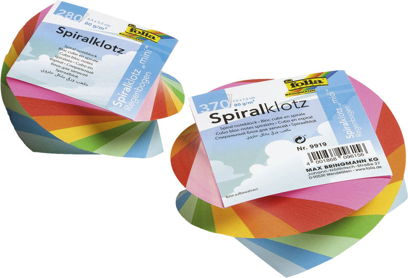 Folia Spiralzettelklotz, 75 × 75 mm, 370 Blatt, 80 g/m² – mehrfarbig