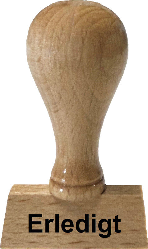 Glatz Motivstempel – Motiv: Erledigt, Holz, 32 × 6 mm, Deutsch, ohne Kissen
