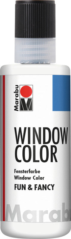 Marabu Fun & Fancy – Fenstermalfarbe – Weiss, 80 ml, für Glas & Porzellan