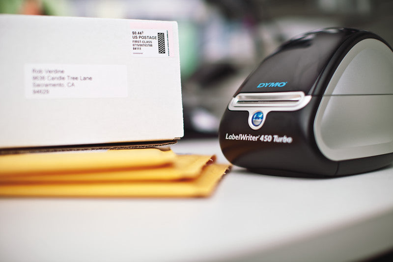 DYMO LabelWriter 450 Turbo – Etikettendrucker, Thermodirekt, USB, 600 dpi, für LabelWriter-Etiketten bis 60 mm