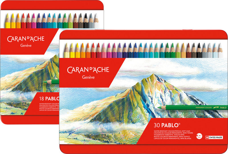 Caran d-Ache Caran d'Ache Buntstifte Pablo – 40 Farben, im Metalletui, Ø 3,8 mm, FSC