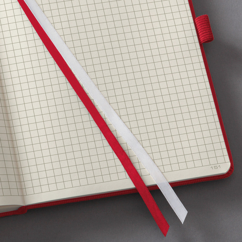 Sigel Notizbuch Conceptum, A5, kariert, Fadenheftung, Hardcover, 194 Seiten, 80 g/m² – rot