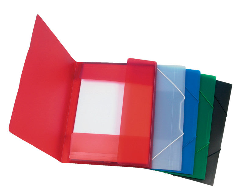 Q-connect Sammelmappe, für A4, Kunststoff, blau, mit Gummizug