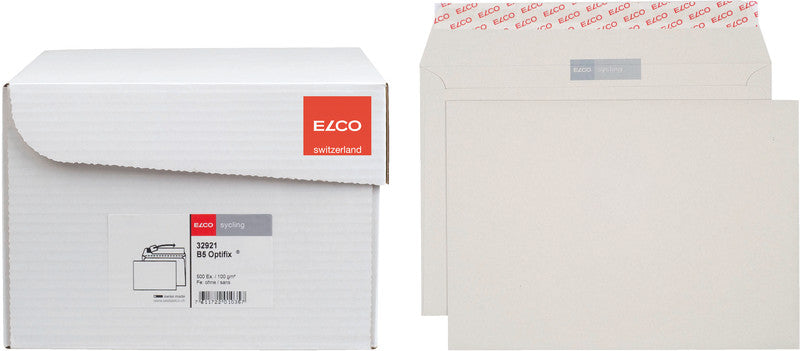 Elco Couvert B5, ohne Fenster, selbstklebend, grau, 100 g/m² – 500 Stk.