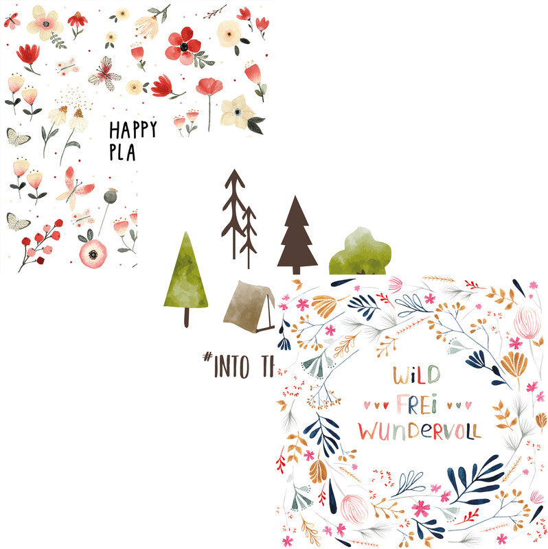 Ppd Servietten Happy Place – 33 × 33 cm – 3-lagig, Tissue – 20 Stk., FSC