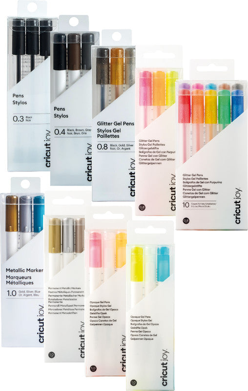 Cricut Glitzer Gelschreiber 3er Etui – 3 Farben, 0,8 mm – für Cricut Joy