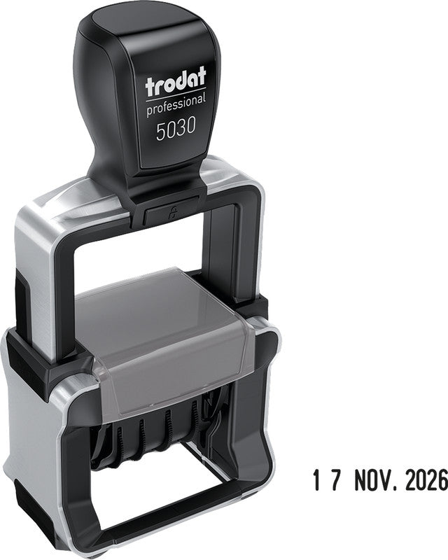 Trodat Datumstempel Professional 4.0 5030 – Datum, selbstfärbend, Metall, Italienisch