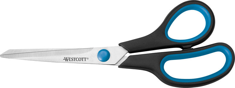 Westcott Universalschere – 20,1 cm, Stahl, für Rechtshänder, spitz, Softgrip, Kunststoff, schwarz