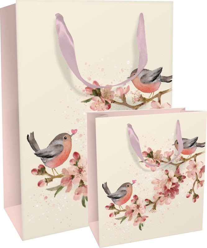 Braun + Company Tragetasche – Cherry Blossom Love – mit Glimmer – 260 × 360 × 130 mm – mehrfarbig