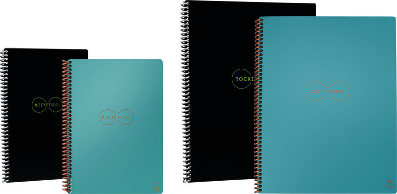 Rocketbook Spiralbuch, Spiralbindung, Hardcover, 32 Seiten, 90 g/m² – Schwarz, für ROCKETBOOK App