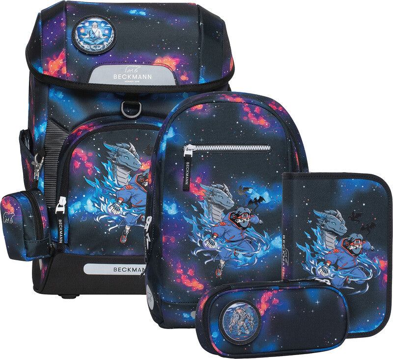 Beckmann Schulrucksack Plus Air – 6-teilig – Ninja Elements