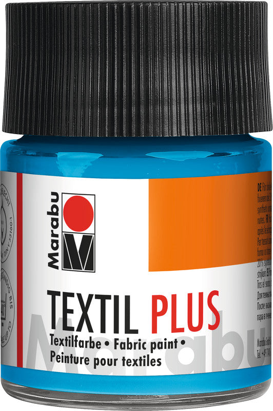 Marabu Textil plus – Stoffmalfarbe – Hellblau, 50 ml, für dunkle Textilien