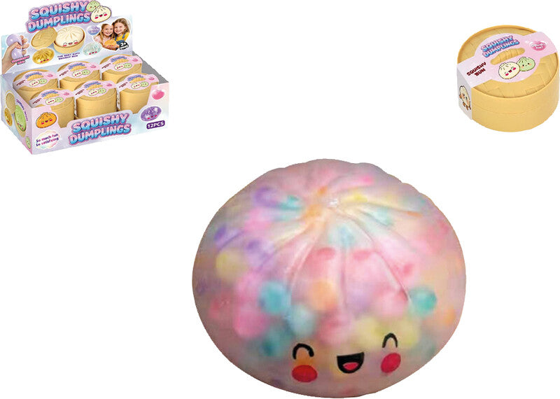 Sombo Fidget-/Stressball Squeezy Dumpling Regenbogenperlen – Ø 8,5 cm – 1 Stück – ab 3 Jahren