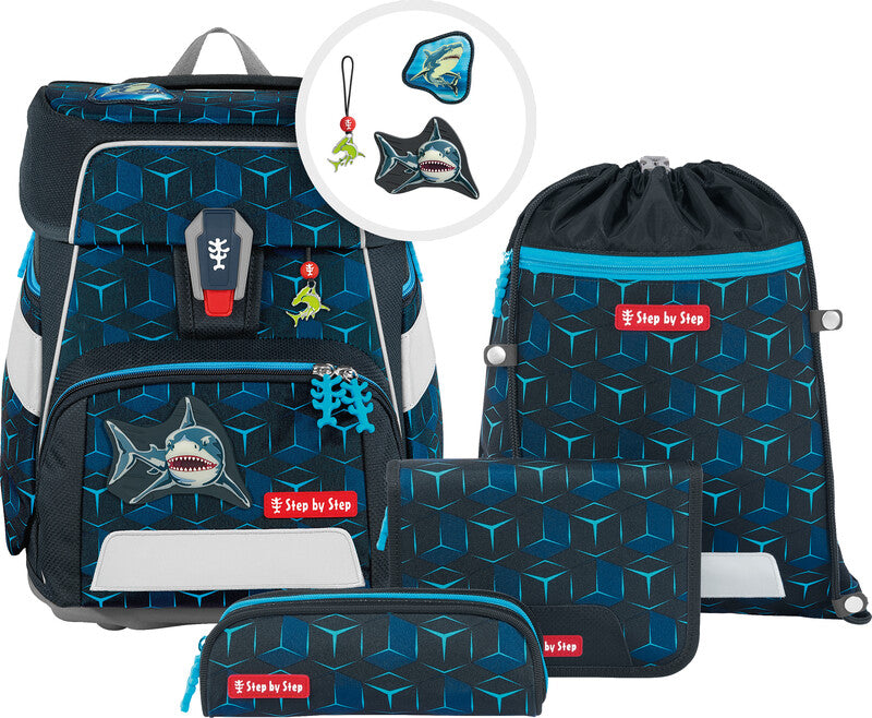 Step by Step Schulrucksack-Set Space Shine – 5-teilig – Shark Dexter