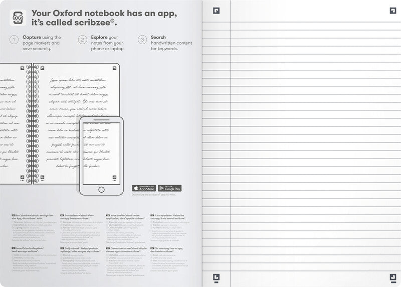 Elba Oxford Romance Notizbuch – B5 – Liniert – 80 Blatt – Soft-Touch-Laminierung, Verzierte Innenseiten – Mehrfarbig