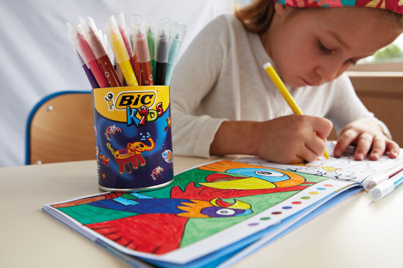BIC Filzstifte, Strichbreite 0,8 mm, auswaschbar, 12 Farben