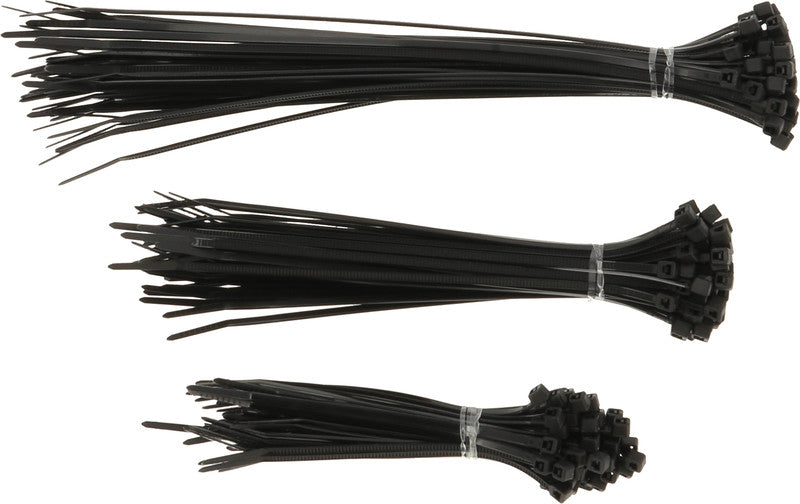 Hama Kabelbinder – 2,5 mm × 100/150/200 mm, Kunststoff, Schwarz, Einmalverschluss, UV- und hitzebeständig