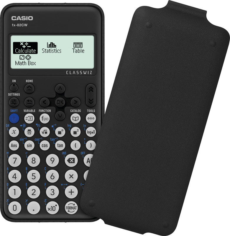 Casio Taschenrechner FX-82CW-CH – 10+2-stellig, 2-zeiliges LCD, Rundung/Statistik, Batterie, schwarz