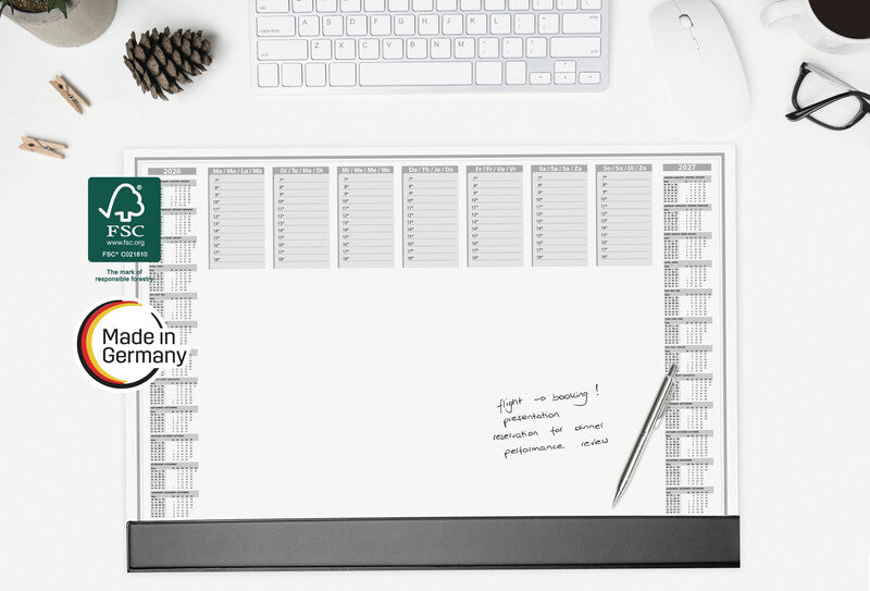 Sigel Schreibunterlage Office – weiss, mehrsprachig – 595 × 410 mm – Papier
