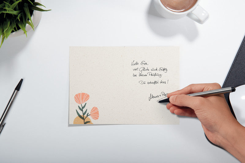 Sigel Grusskarte Bunte Pflanzen – A6 (105 × 148 mm) – mit Umschlägen, Text DE, für Inkjet/Laser/Kopierer