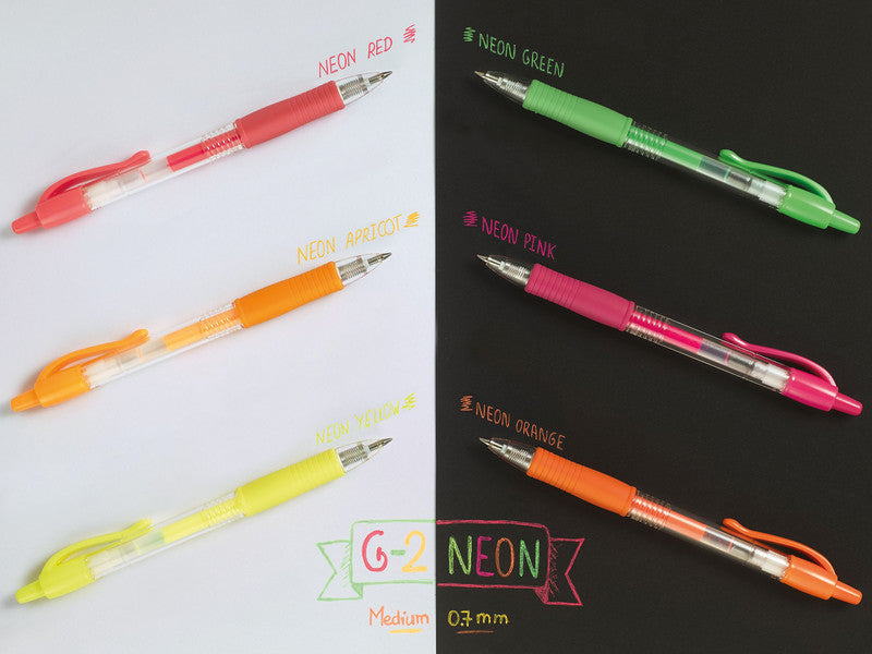 Pilot G-2 – Tintenroller, Druckmechanik, 0,37 mm, Neonrot