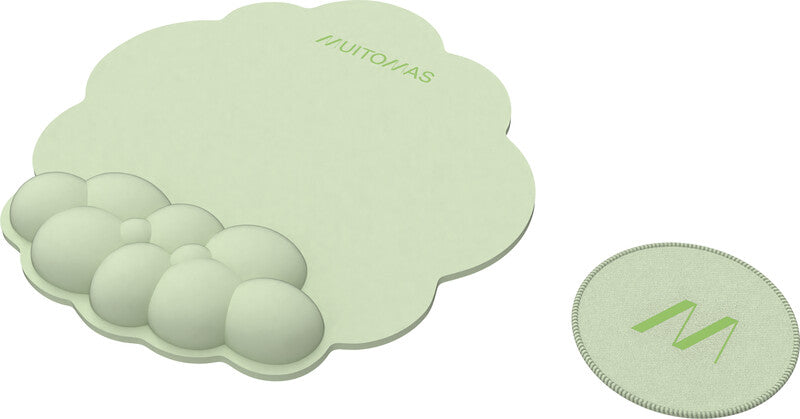 Muitomas Mauspad mit Handgelenkauflage – Textil – Grün – 270 × 250 mm – 2er-Pack
