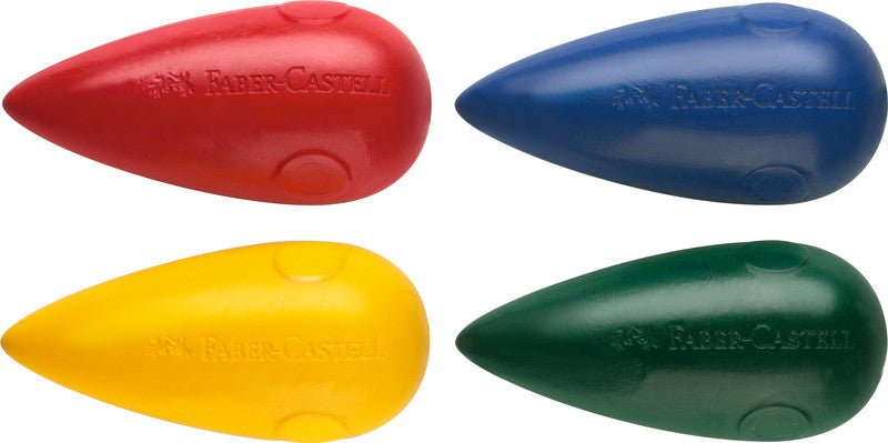 Faber-Castell Buntstifte – 4 Farben, birnenförmig, Kreide