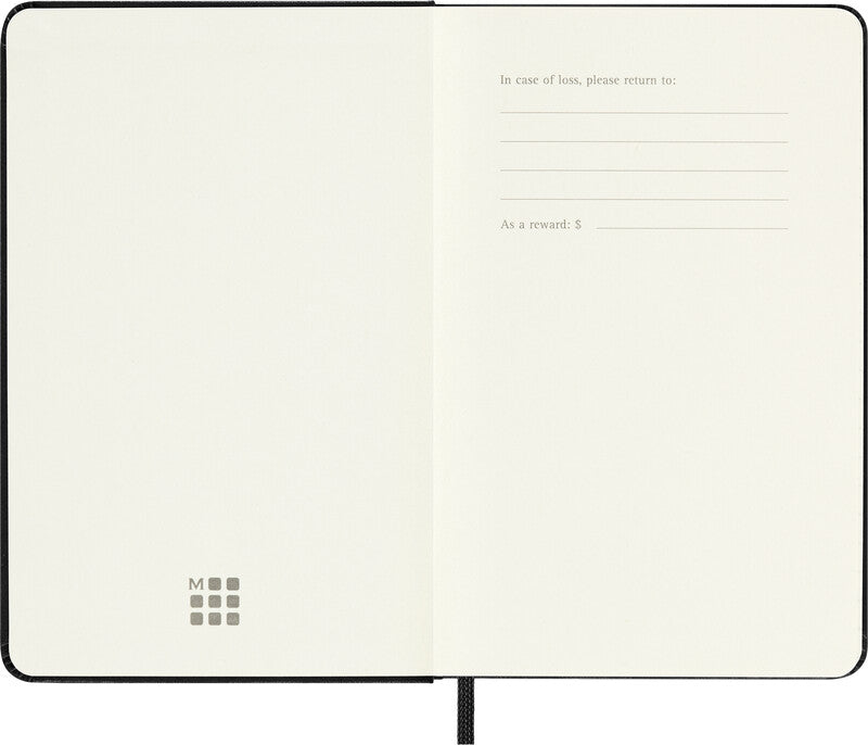 Moleskine Schüleragenda – 1 Woche/1 Seite, gebunden, 9 × 14 cm, 18 Monate Juli–Dezember, Englisch, Schwarz, FSC