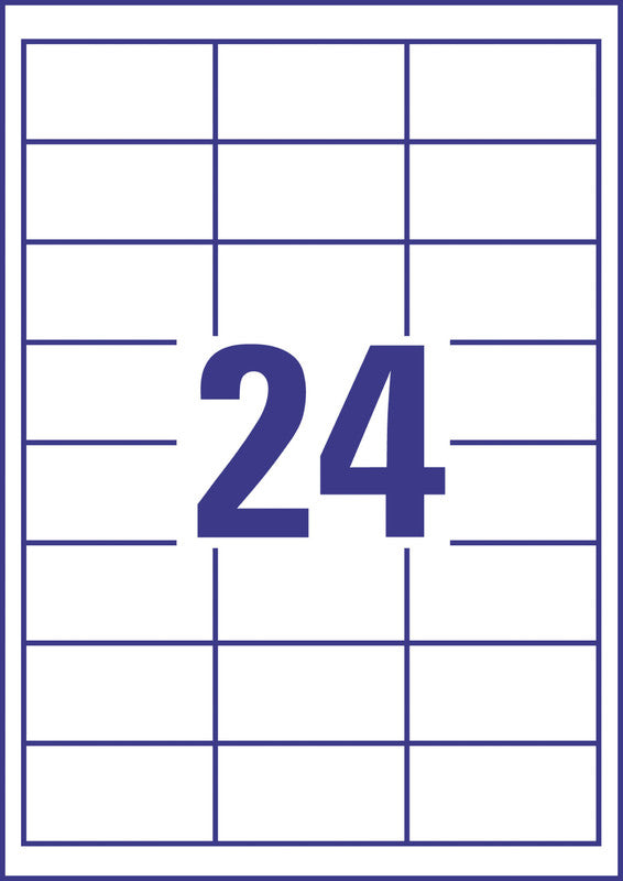 Avery Etiketten, 65 mm × 34 mm, weiss, Papier, permanent, 220 Blatt, 5280 Etiketten