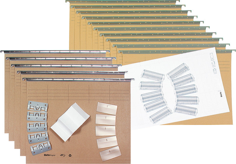 Biella Hängeordner für A4 – Karton, Olivgrün, 320 × 240 mm, mit Vordruck