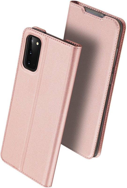 Dux Ducis Booklet-Hülle – für Samsung Galaxy S20 – Roségold – Kunstleder – mit Kartenfach, Magnetverschluss