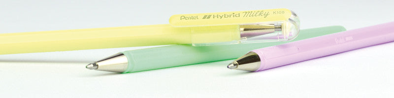 Pentel Hybrid Gel Milky Gelschreiber – Hellgrün, 0,4 mm, für dunkles Papier, Kappe