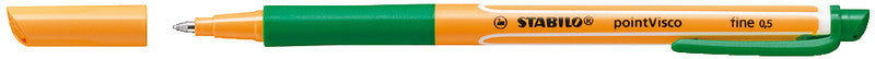 STABILO pointVisco Gelschreiber 4er Etui – 4 Farben, 0,5 mm, schnelltrocknend, Kappe