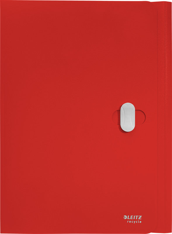 Leitz Dokumentenmappe Recycle A4 – 3 Klappen, Kunststoff, Rot, bis 150 Blatt
