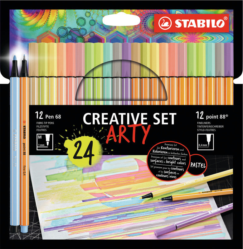 STABILO Filzstifte Pen 68 & point 88, Strichbreite 0,4–1,0 mm, 24 Farben