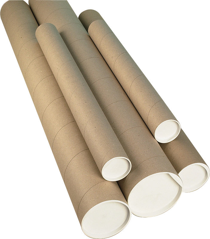 Versandhülse – Ø 120 × 1'000 mm, Deckel, Braun