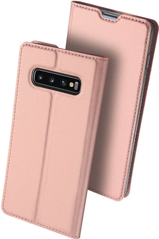 Dux Ducis Booklet-Hülle – für Samsung Galaxy S10+ – Roségold – Kunstleder, mit Kartenfach, Magnetverschluss