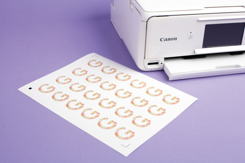 Silhouette Stickerpapier, 215 mm × 280 mm, weiss, Papier, selbstklebend, für Schneideplotter, 8 Blatt
